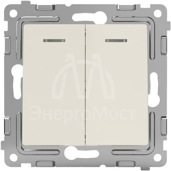 Выключатель 2-кл. СП Pixel 10А IP20 с индикатором механизм беж. TOKOV ELECTRIC TKE-PX-V2I-C02