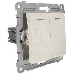 Выключатель 2-кл. СП Pixel 10А IP20 с индикатором механизм беж. TOKOV ELECTRIC TKE-PX-V2I-C02