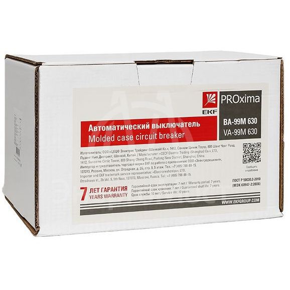 Выключатель автоматический 3п 630/630А 50кА ВА-99М PROxima EKF mccb99-630-630m