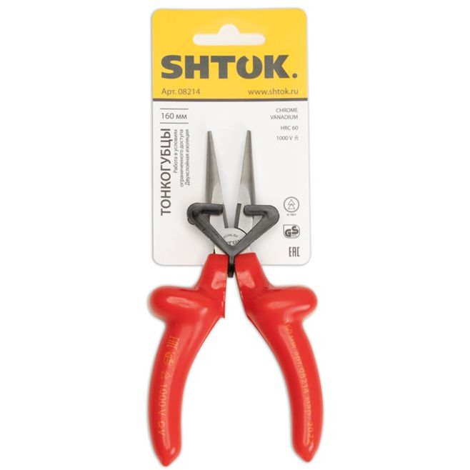 Тонкогубцы диэлектрические 1000В 160мм (08214) SHTOK 376300