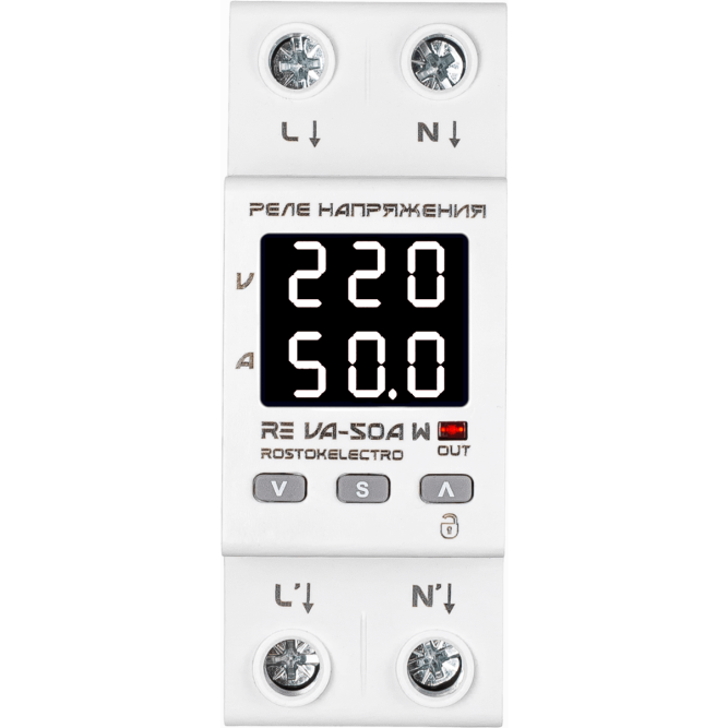 Реле напряжения с контролем тока RE VA-50А W
