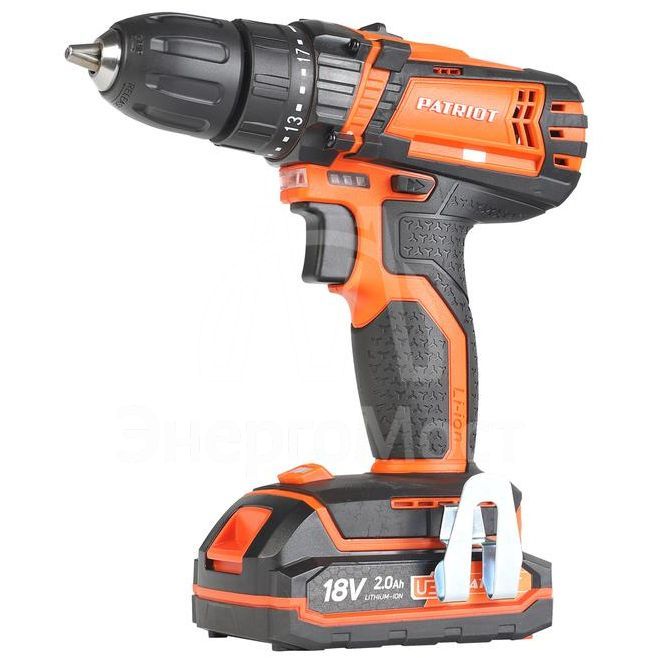 Дрель-шуруповерт аккумуляторная BR 181UES две АКБ Li-Ion 18В 2.0А.ч 29Нм 2 скорости PATRIOT 180201481