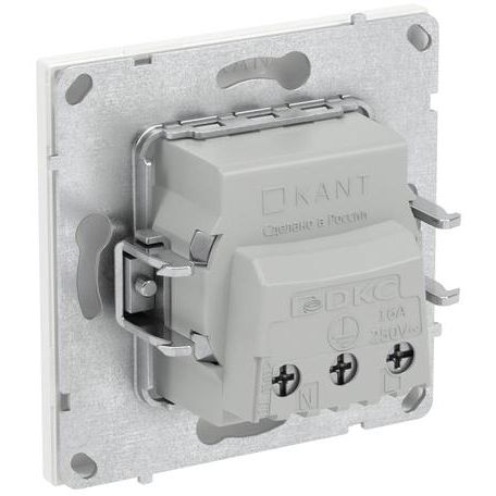 Розетка силовая KANT 2P+E без шторки бел. магнолия DKC 7000033
