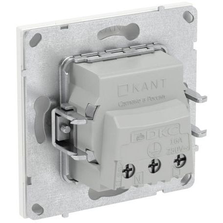 Розетка силовая KANT 2P+E без шторки бел. магнолия DKC 7000033