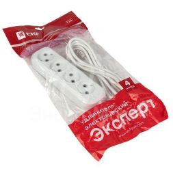 Удлинитель 4х3м без заземл. 10А IP20 Эксперт 2.2кВт ПВС 2х0.75 PROxima EKF UBA10-275-4-03