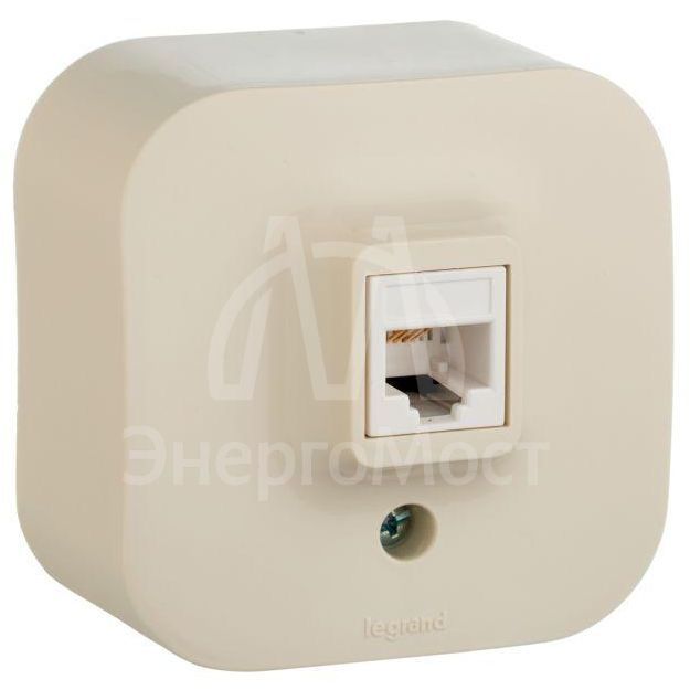 Розетка информационная 1-м ОП Quteo RJ45 CAT.5E UTP сл. кость Leg 782254