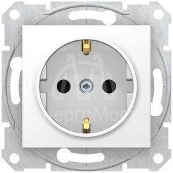 Механизм розетки 1-м СП Sedna 16А защ. шторки с заземл. быстрозажим. контакты бел. SchE SDN3001721