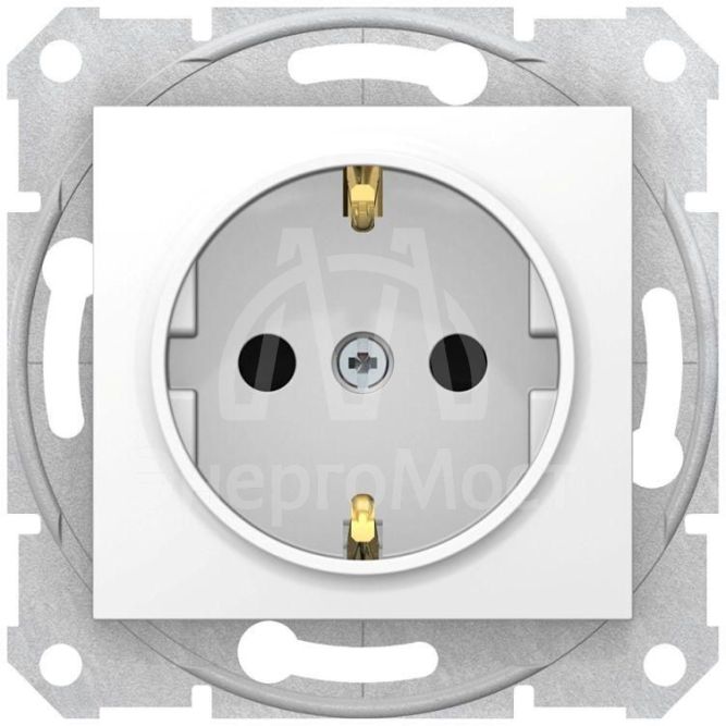 Механизм розетки 1-м СП Sedna 16А защ. шторки с заземл. быстрозажим. контакты бел. SchE SDN3001721