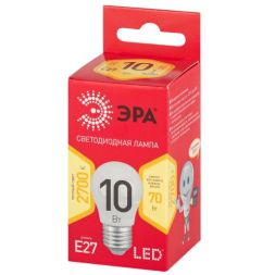 Лампа светодиодная RED LINE LED P45-10W-827-E27 R 10Вт P45 шар 2700К тепл. бел. E27 Эра Б0050698