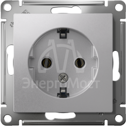 Механизм розетки 1-м СП AtlasDesign 16А с заземл. алюм. SchE ATN000343