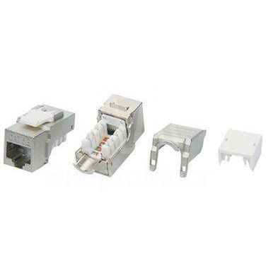 Вставка Keystone Jack RJ-45(8P8C) кат. 5e экранир. KJ9-8P8C-C5e-90-SH-F-WH Hyperline 432598