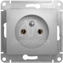 Механизм розетки 1-м СП Glossa 16А IP20 без заземл. алюм. SchE GSL000341