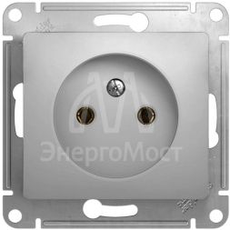 Механизм розетки 1-м СП Glossa 16А IP20 без заземл. алюм. SchE GSL000341