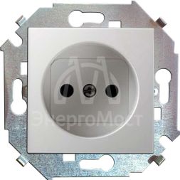 Механизм розетки 1-м СП Simon15 16А IP20 защ. шторки без заземл. бел. Simon 1591444-030