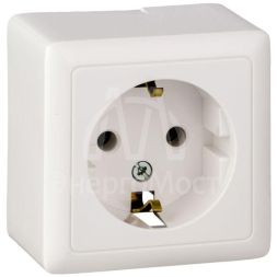 Розетка 1-м ОП Хит 16А с заземл. бел. SchE RA16-133-B