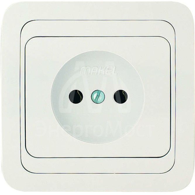 Розетка 1-м СП Mimoza 16А IP20 без заземл. бел./бел. Makel 12022