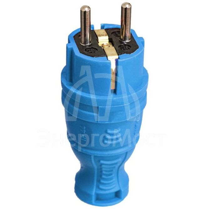 Вилка прямая с заземл. IP44 каучук син. TOKOV TKE-C08-KV-Z