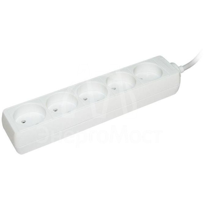 Удлинитель 5х3м без заземл. 10А IP20 У5 ПВС 2х0.75 IEK WYP10-06-05-03-N