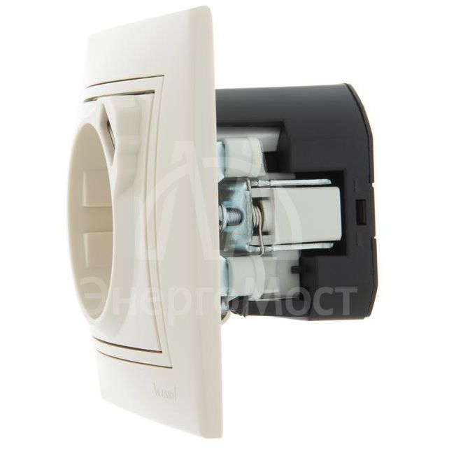 Розетка 1-м СП Мира 16А с з/к +USB крем. LEZARD 701-0303-181
