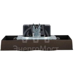 Розетка 2-м СП BRITE РСш12-3-БрТБ 16А в сборе с заземл. защ. шторки бронза IEK BR-R24-16-K45-F