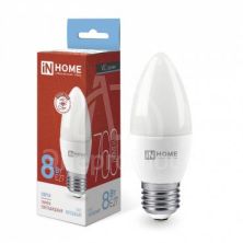 Лампа светодиодная LED-СВЕЧА-VC 8Вт 230В E27 6500К 720лм IN HOME 4690612024820