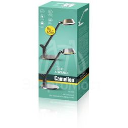 Светильник настольный KD-835 C28 LED 8Вт 230В 480лм сенс.рег.ярк и цвет.темп. USB-5В.1А бронза Camelion 12999