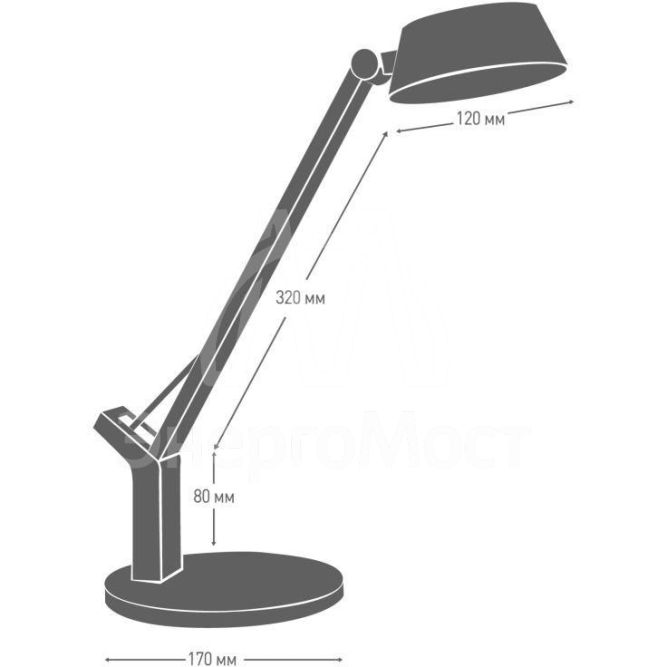 Светильник настольный KD-835 C28 LED 8Вт 230В 480лм сенс.рег.ярк и цвет.темп. USB-5В.1А бронза Camelion 12999