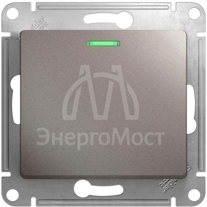 Механизм выключателя 1-кл. СП Glossa 10А IP20 (сх. 1а) 10AX с подсветкой платина SchE GSL001213
