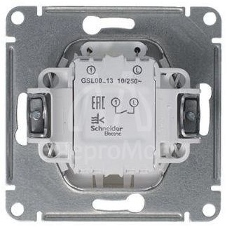 Механизм выключателя 1-кл. СП Glossa 10А IP20 (сх. 1а) 10AX с подсветкой платина SchE GSL001213