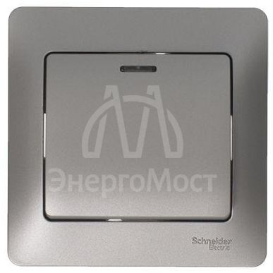 Механизм выключателя 1-кл. СП Glossa 10А IP20 (сх. 1а) 10AX с подсветкой платина SchE GSL001213