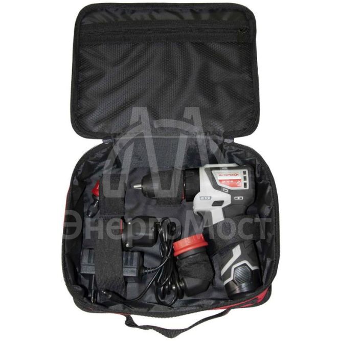 Дрель-шуруповерт акуумуляторная бесщеточн. ДА-10/12В 36 КомбиМАКС (Li-ion сумка 2 аккум. 2А.ч 4 насадки) ИНТЕРСКОЛ 687.2.2.78