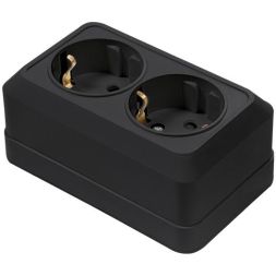 Розетка 2-м BOLLETO с заземл. накладная черн. 7128B IN HOME 4690612061061