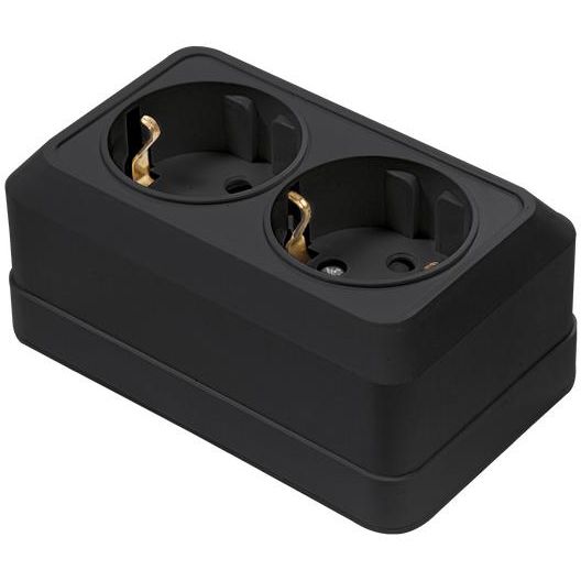 Розетка 2-м BOLLETO с заземл. накладная черн. 7128B IN HOME 4690612061061