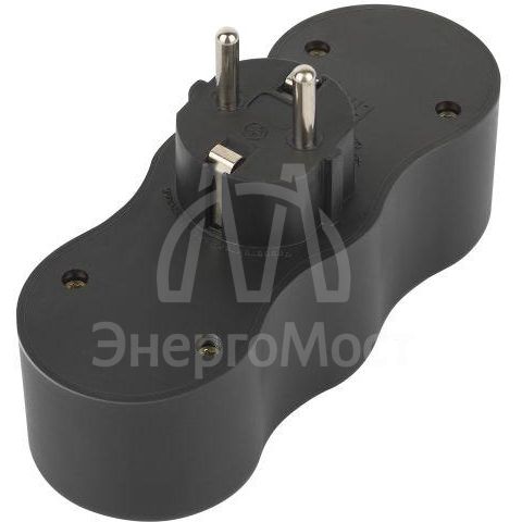 Разветвитель электрический SPx-3e-B на 3 розетки с заземл. 16А черн. Эра Б0059723