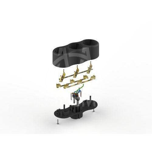 Разветвитель электрический SPx-3e-B на 3 розетки с заземл. 16А черн. Эра Б0059723