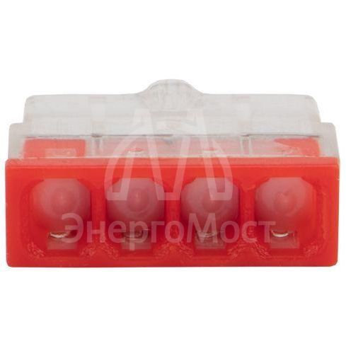 Экспресс-клемма строительно-монтажная СМК 2273-244 4-проводная 0.5-2.5кв.мм с пастой (блист.20шт) Rexant 07-3218-20