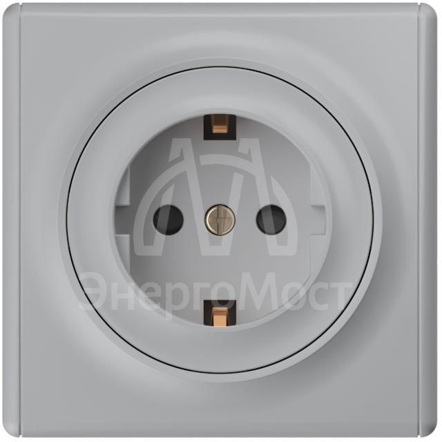 Розетка 1-м СП Florence 16А IP20 с заземл. защ. шторки винт. клеммы механизм сер. 1E10101302 OneKeyElectro 2172833