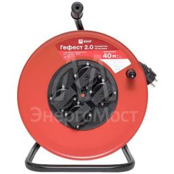 Удлинитель на катушке 4х40м с заземл. 16А IP44 Гефест 2.0 3.5кВт КГ 3х2.5 с предохранителем PROxima EKF UKG02-16-R325-4-40-IP44