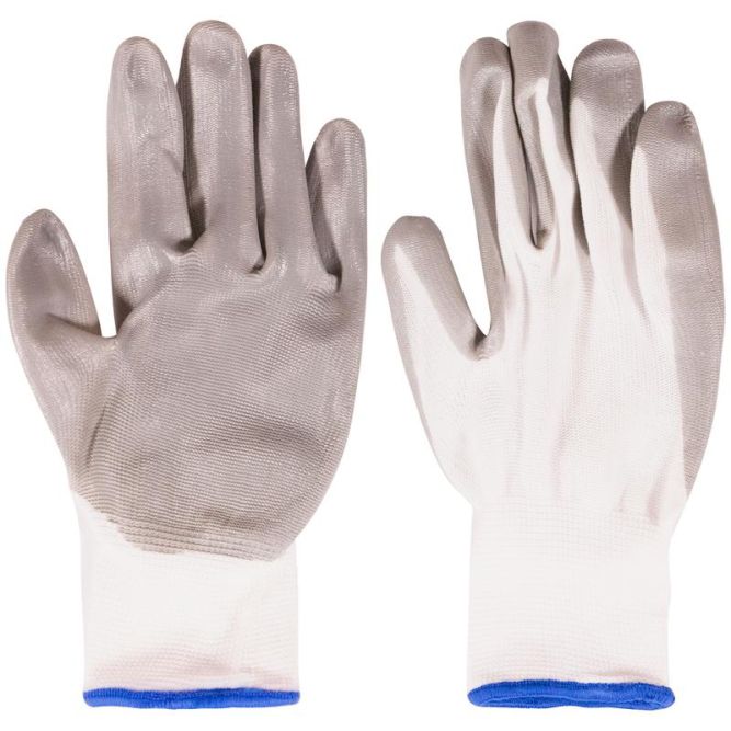 Перчатки с нитриловым покрытием 10дюйм нейлон. MOS 12471М