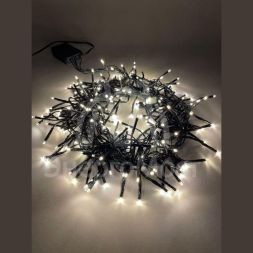 Гирлянда светодиодная &amp;quot;Нить Мишура&amp;quot; 2м 200LED 220В IP20 зел. провод тепл. свет ЭРА Б0047970