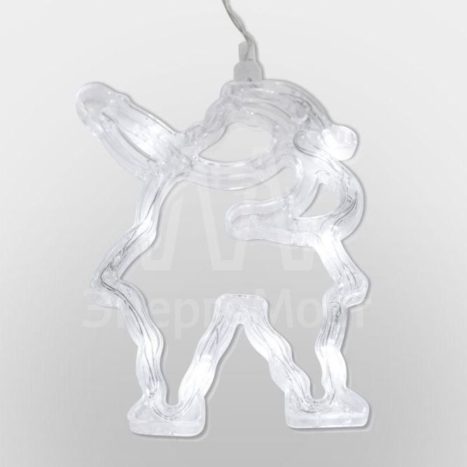 Фигура светодиод. &amp;quot;Санта Клаус&amp;quot; на присоске (батарейки 3хААА в компл.) 8LED 190х130х10мм бел. 1Вт 4.5В IP20 NEON-NIGHT 501-018