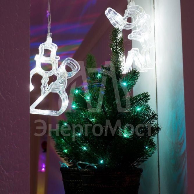 Фигура светодиод. &amp;quot;Санта Клаус&amp;quot; на присоске (батарейки 3хААА в компл.) 8LED 190х130х10мм бел. 1Вт 4.5В IP20 NEON-NIGHT 501-018