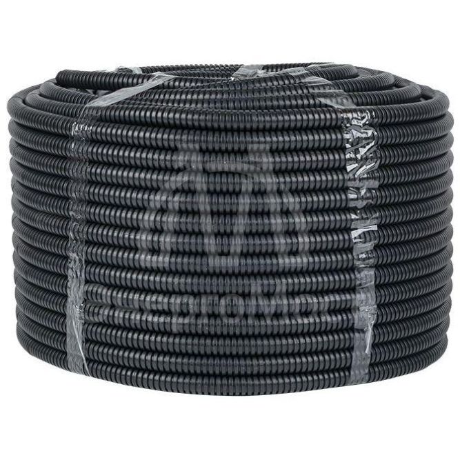 Труба гофрированная FRHF d16мм с протяжкой черн. (уп.100м) Plast PROxima EKF FRHF-16