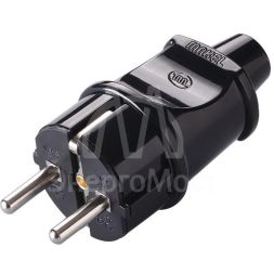 Вилка электрическая с заземл. черн. Makel 10052