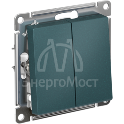 Механизм переключателя проходного 2-кл. СП AtlasDesign 10А IP20 (сх. 6/2) 10AX изумруд SchE ATN000865