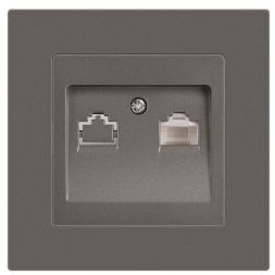 Розетка компьютерная 1-м СП Accent 6-303-09 RJ45 IP20 титан Intro Б0063642