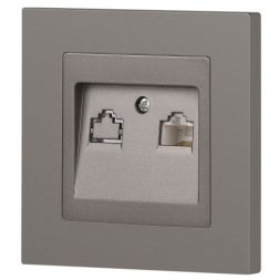 Розетка компьютерная 1-м СП Accent 6-303-09 RJ45 IP20 титан Intro Б0063642