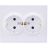Розетка 2-м СП VESNA с заземл. со шторками ПБТ бел. LEZARD 742-0200-178B