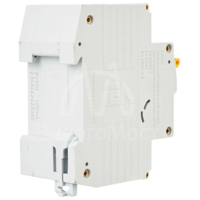 Выключатель автоматический дифференциального тока 2п (1P+N) C 40А 100мА тип A 6кА АВДТ-32 IEK MAD22-5-040-C-100