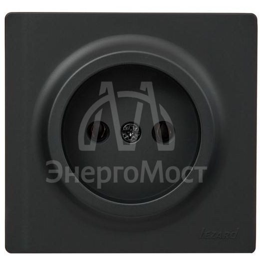 Розетка 1-мест. без заземл. LETO ПБТ черн. бархат LEZARD 752-4200-121B
